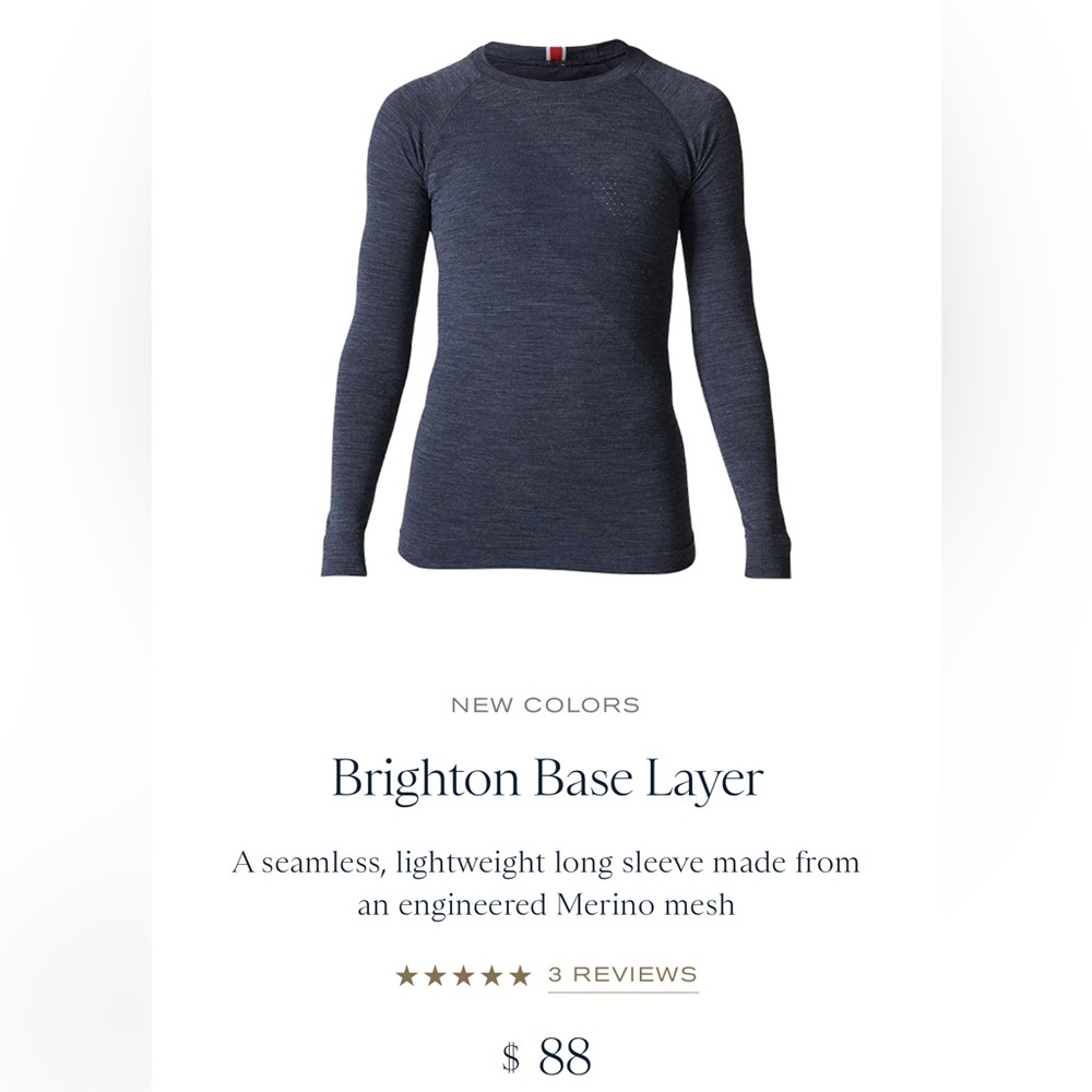 Tracksmith Brighton Base Layer Navy- size medium New/Never worn and still in bag